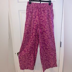 Pink Knox Rose Wide Leg linen pants size Small
